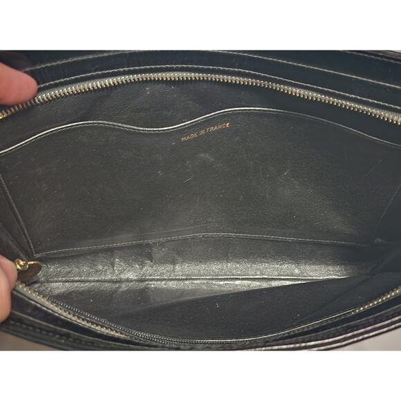 US Based Authentic Chanel CC Printed & Leather Quilted Clutch Bag w Medallion - Picture 15 of 15